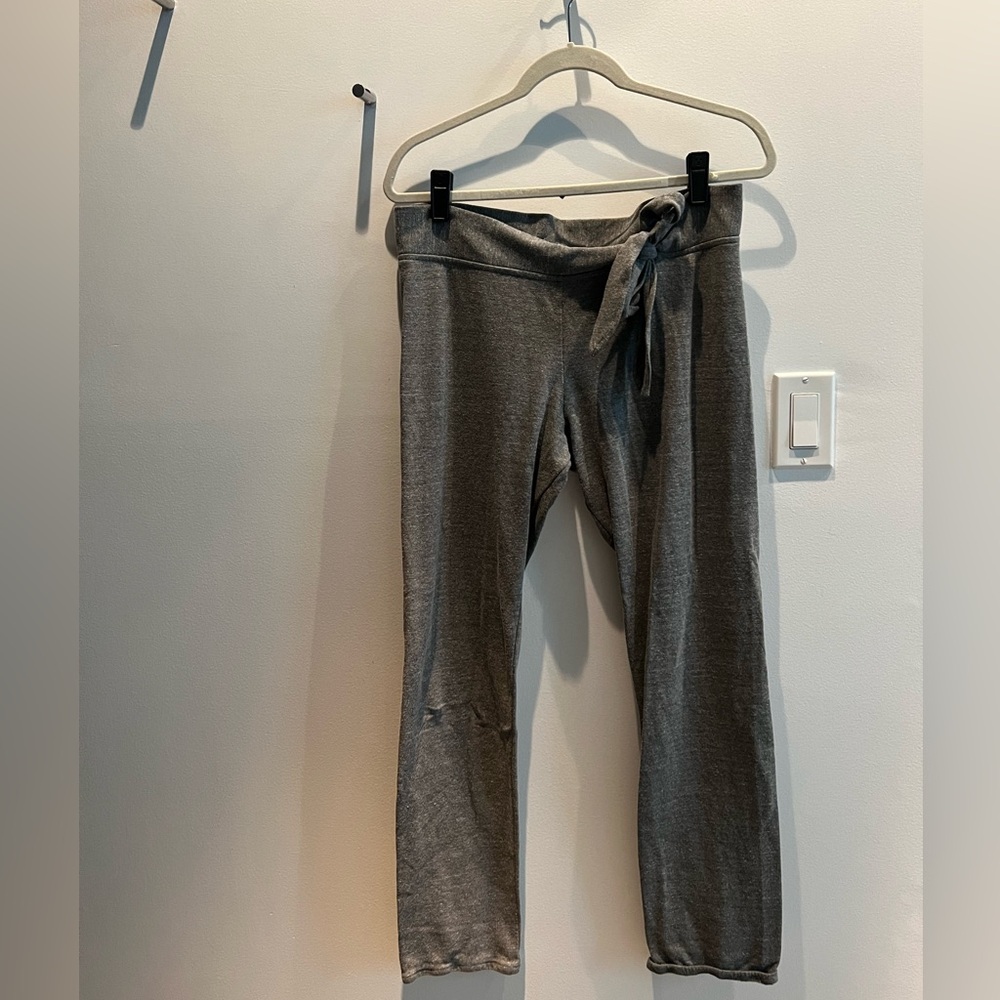Monrow grey tie sweatpants